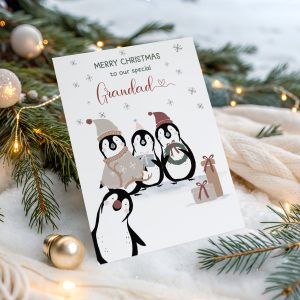 Personalised Penguin Christmas Card