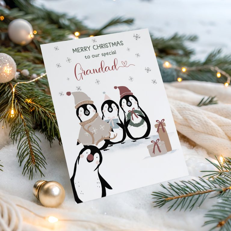 Personalised Penguin Christmas Card