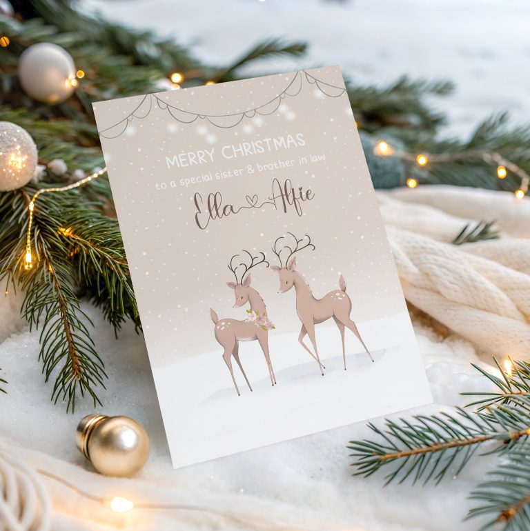 Handmade Christmas Card ‘Festive Reindeers’