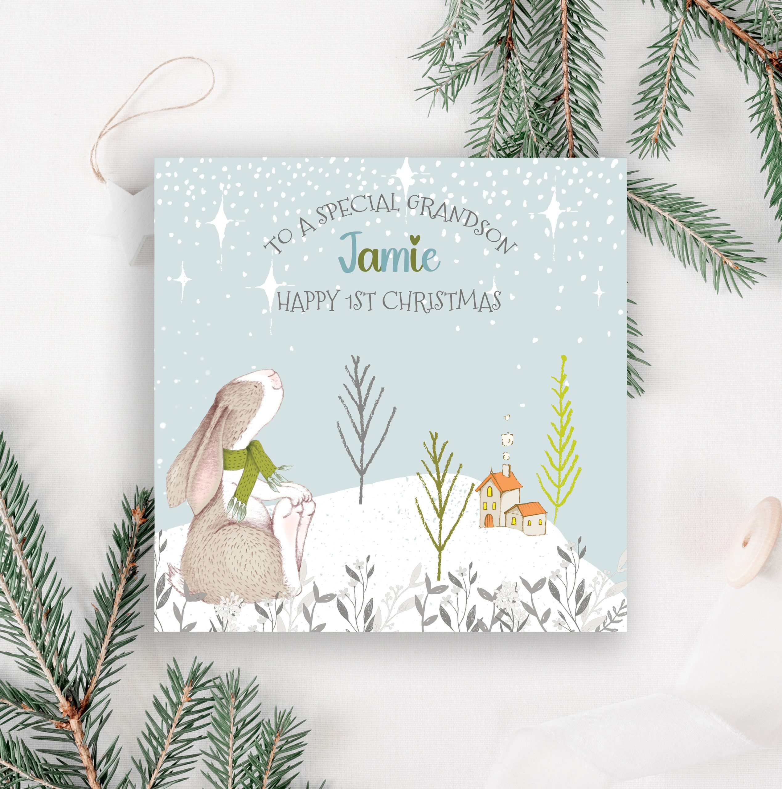 Personalised Baby's 1st Christmas Card