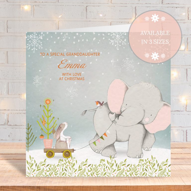 Handmade Christmas Card ‘Festive Elephant’