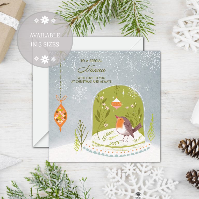 Handmade Christmas Card ‘Robin Snow Globe’