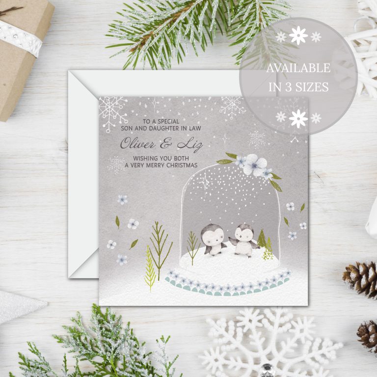 Handmade Christmas Card ‘Penguin Snow Globe’