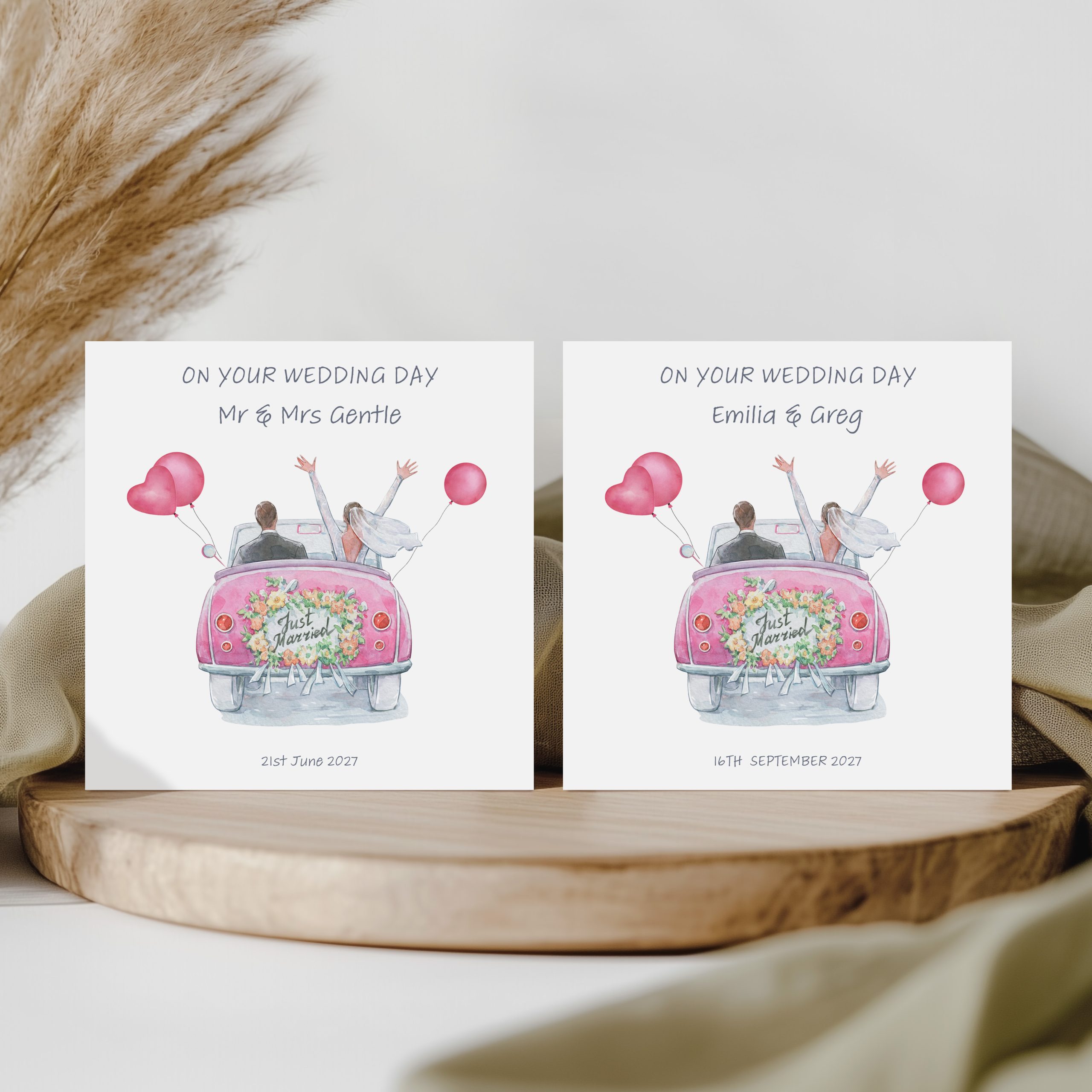Personalised Wedding Car Card
