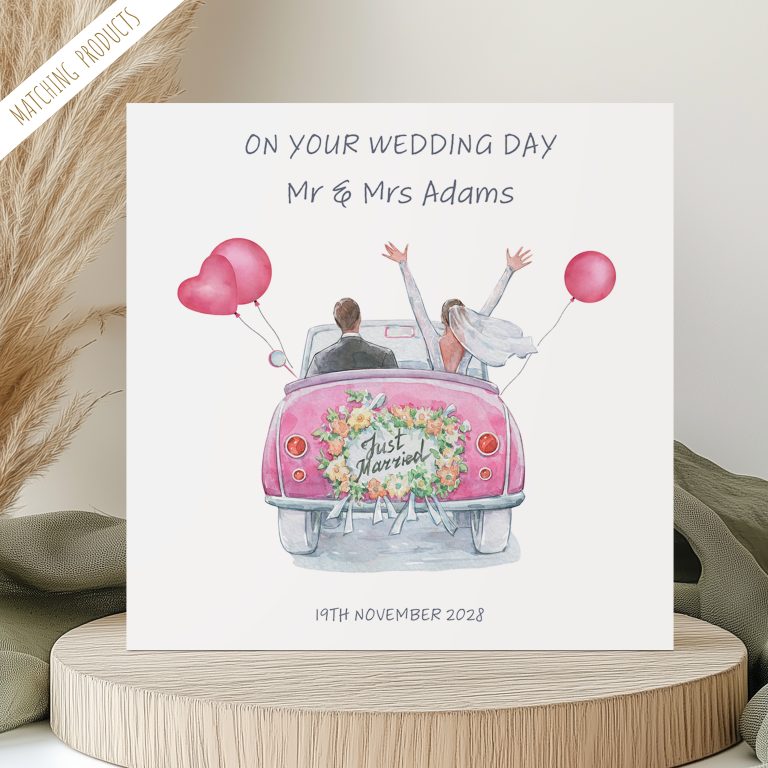 Handmade Personalised Wedding Card ‘Just Married’