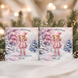 Personalised girls Christmas Card