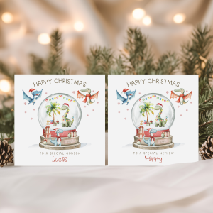 Personalised Dinosaur Christmas Card