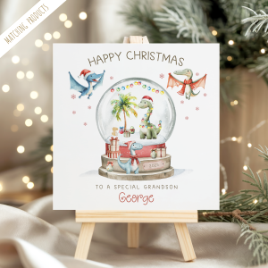 Personalised Dinosaur Christmas Card