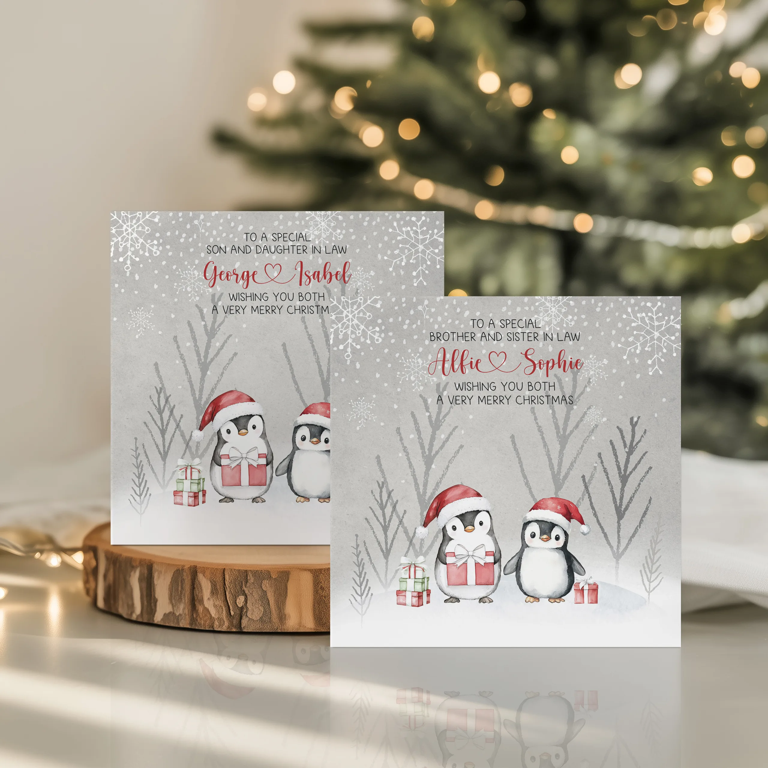 Personalised Christmas Penguin Card
