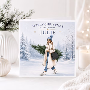 Personalised Girls Christmas Card