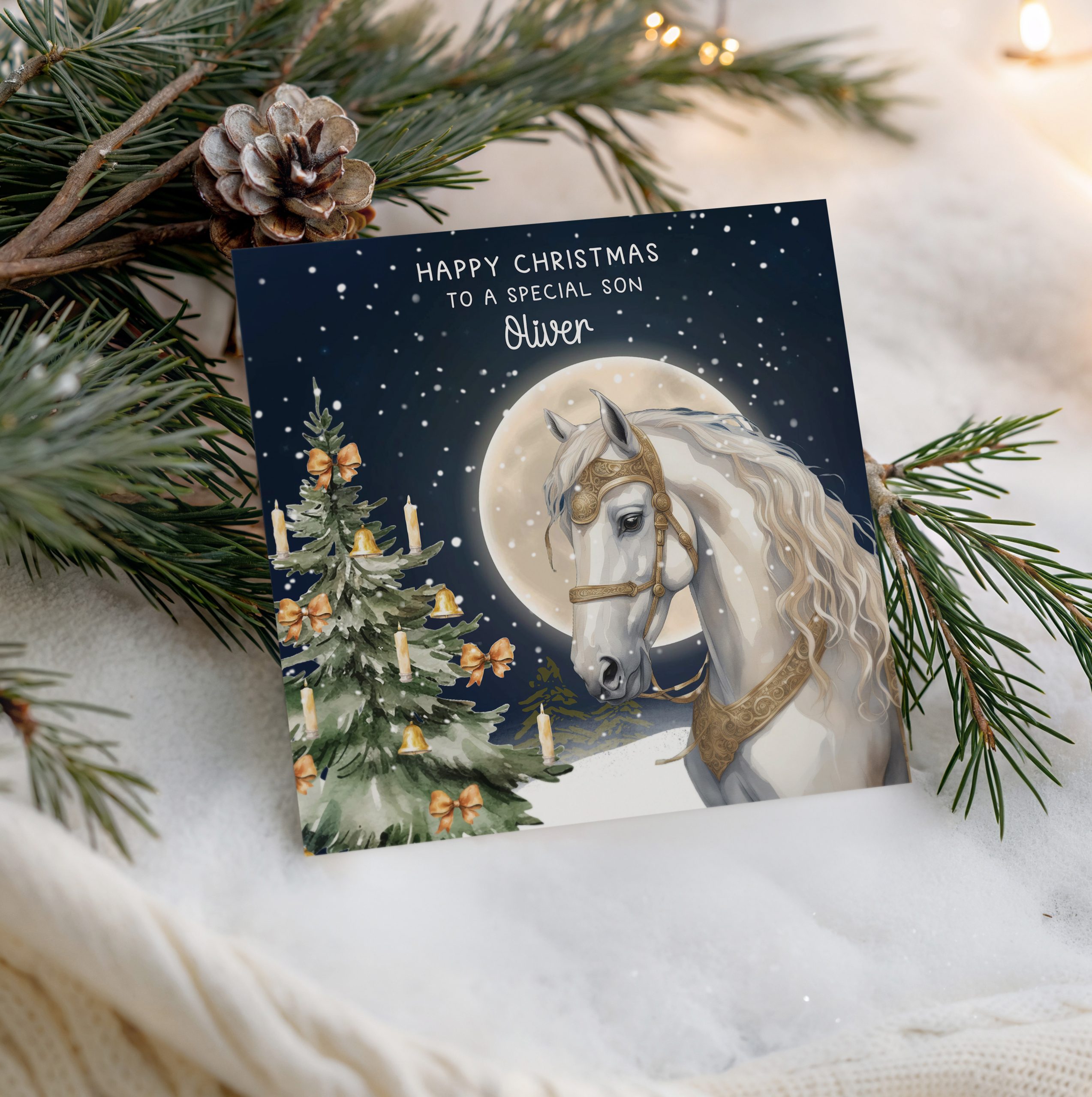 Personalised Horse Christmas Card
