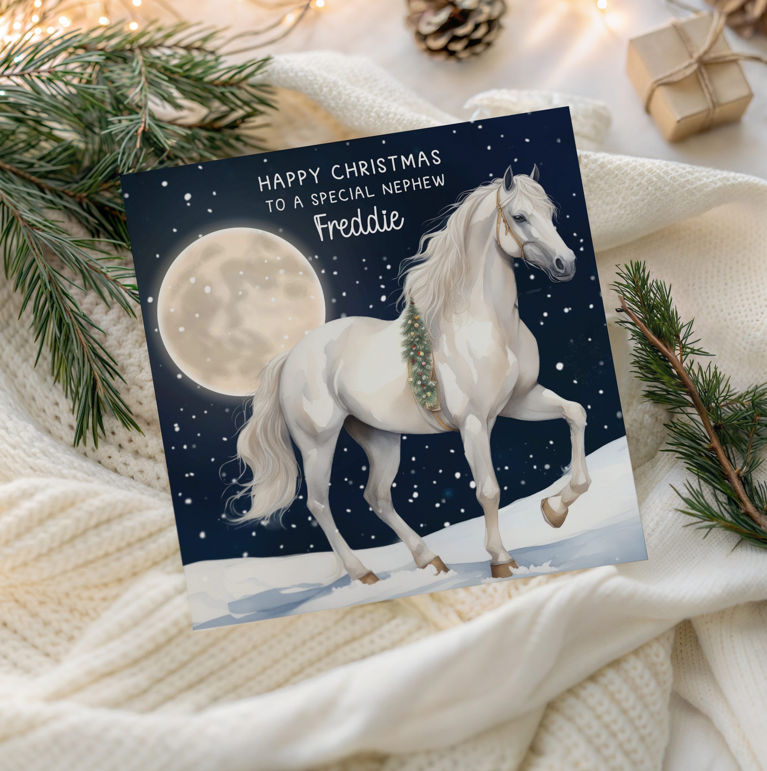 Personalised Horse Christmas Card