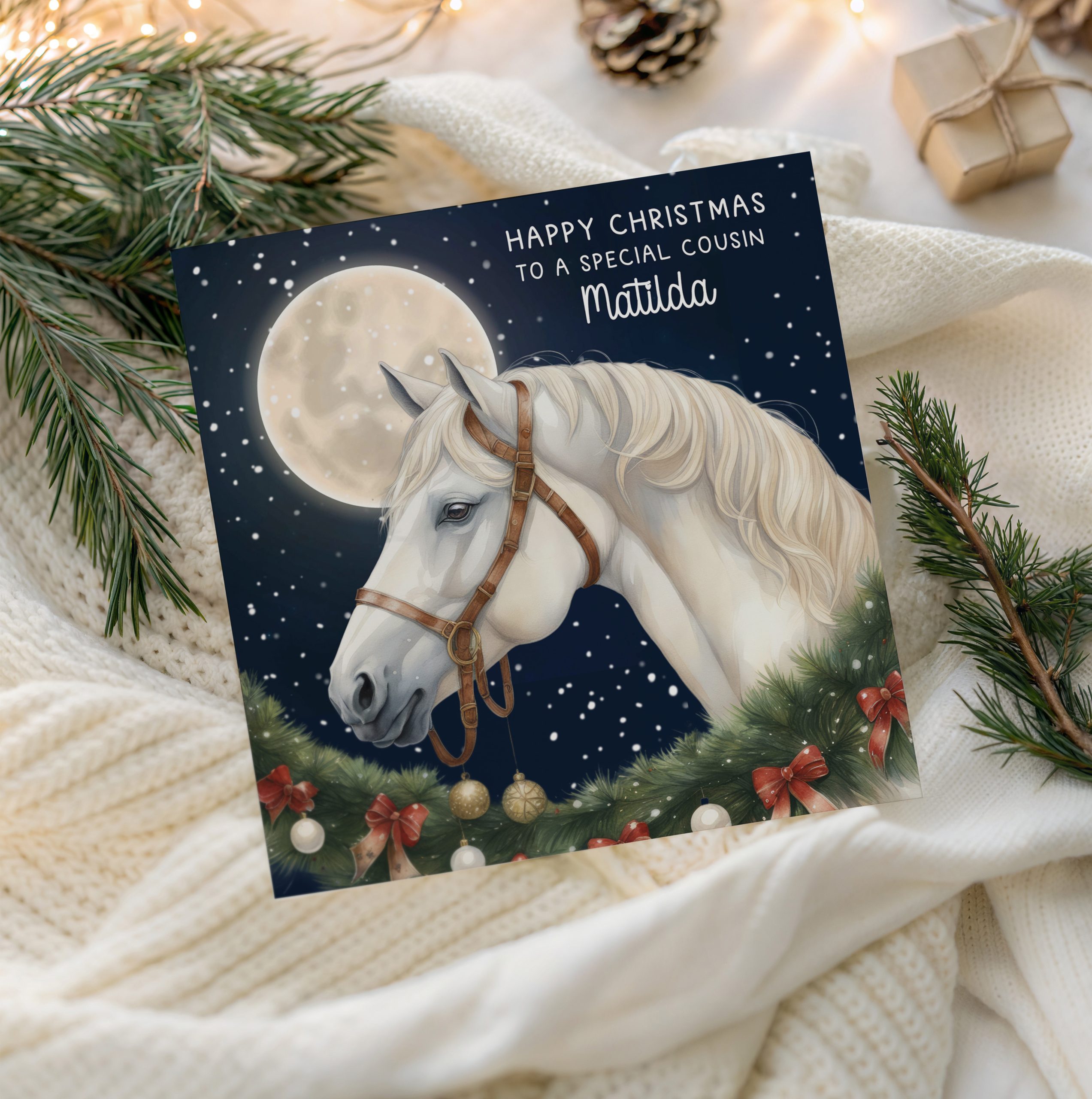 Personalised Horse Christmas Card