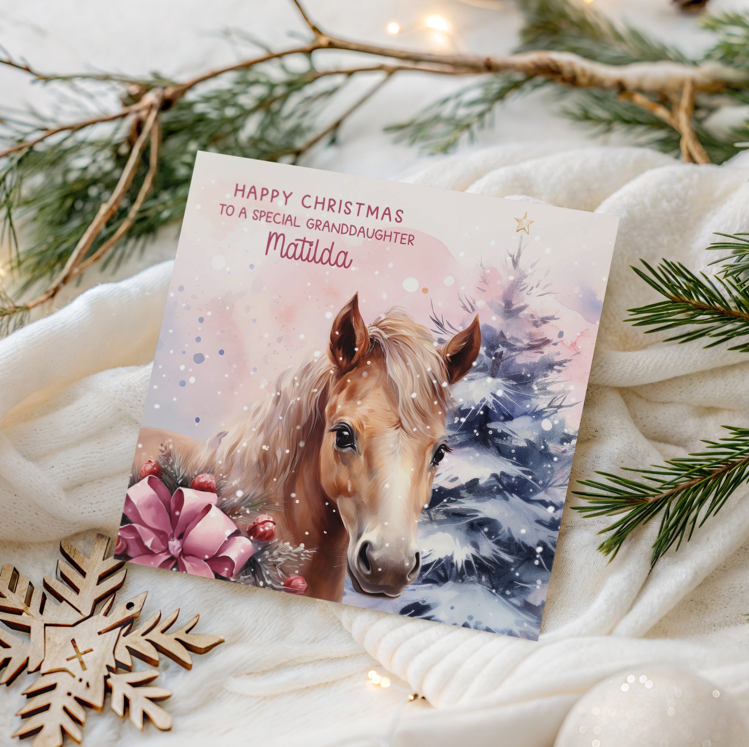 Personalised Horse Christmas Card
