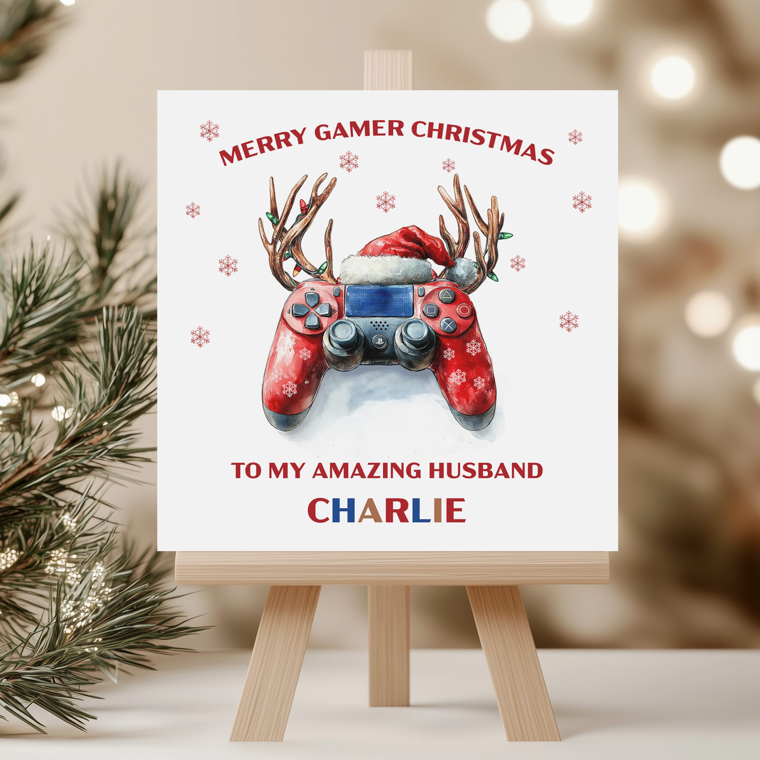 Personalised Gamer Christmas Card