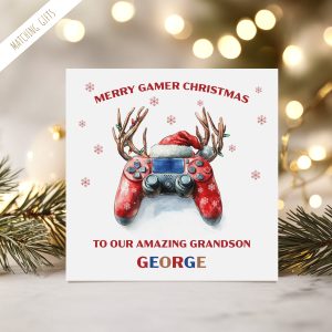 Personalised Gamer Christmas Card