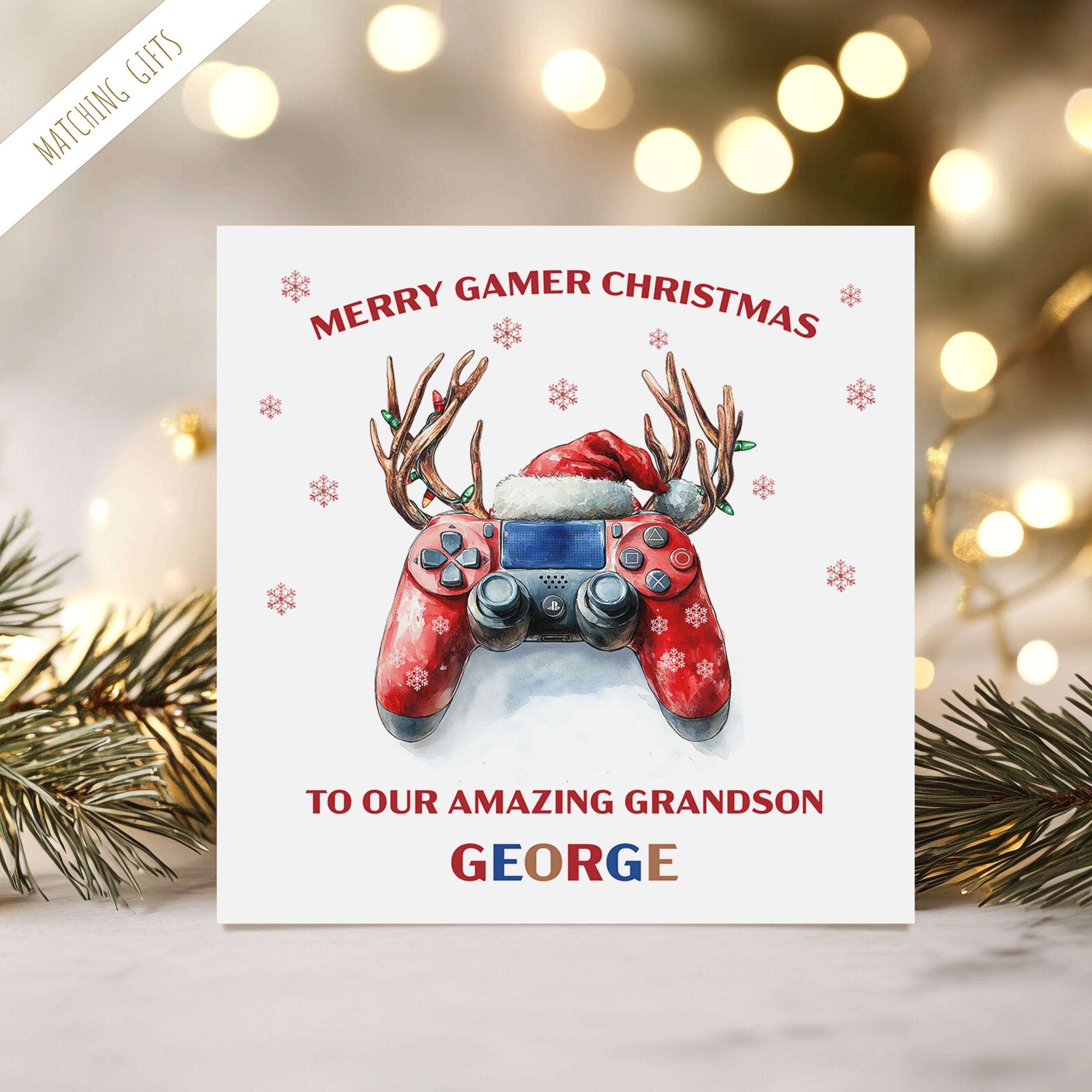 Personalised Gamer Christmas Card