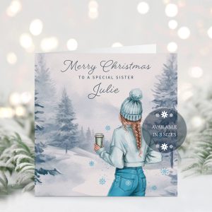 Christmas Blue Bobble Hat 3