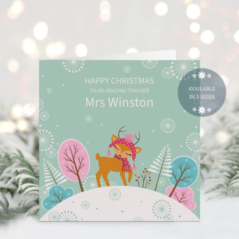 Teacher Christmas Card ‘Baby Reindeer’