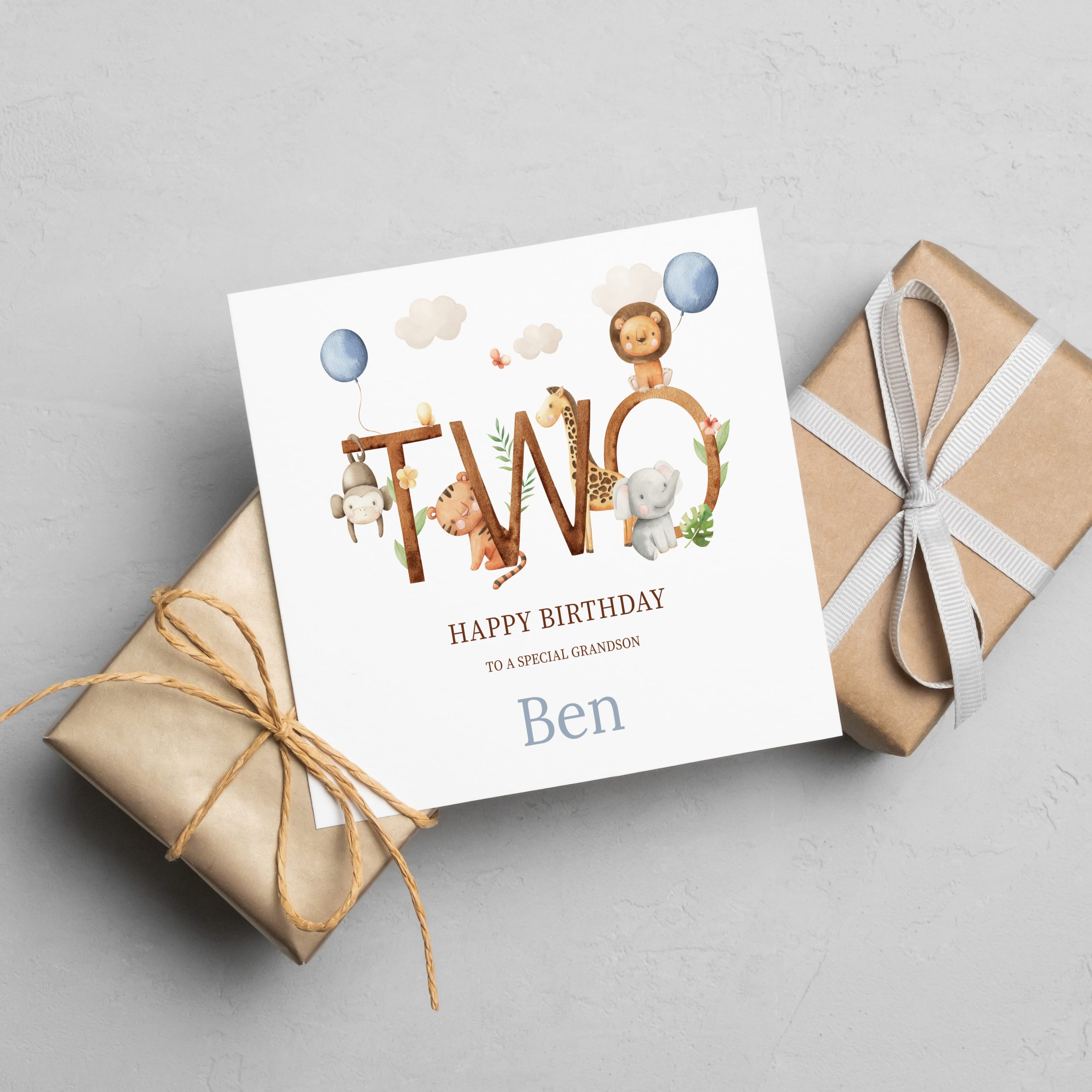 Personalised Safari Birthday Card