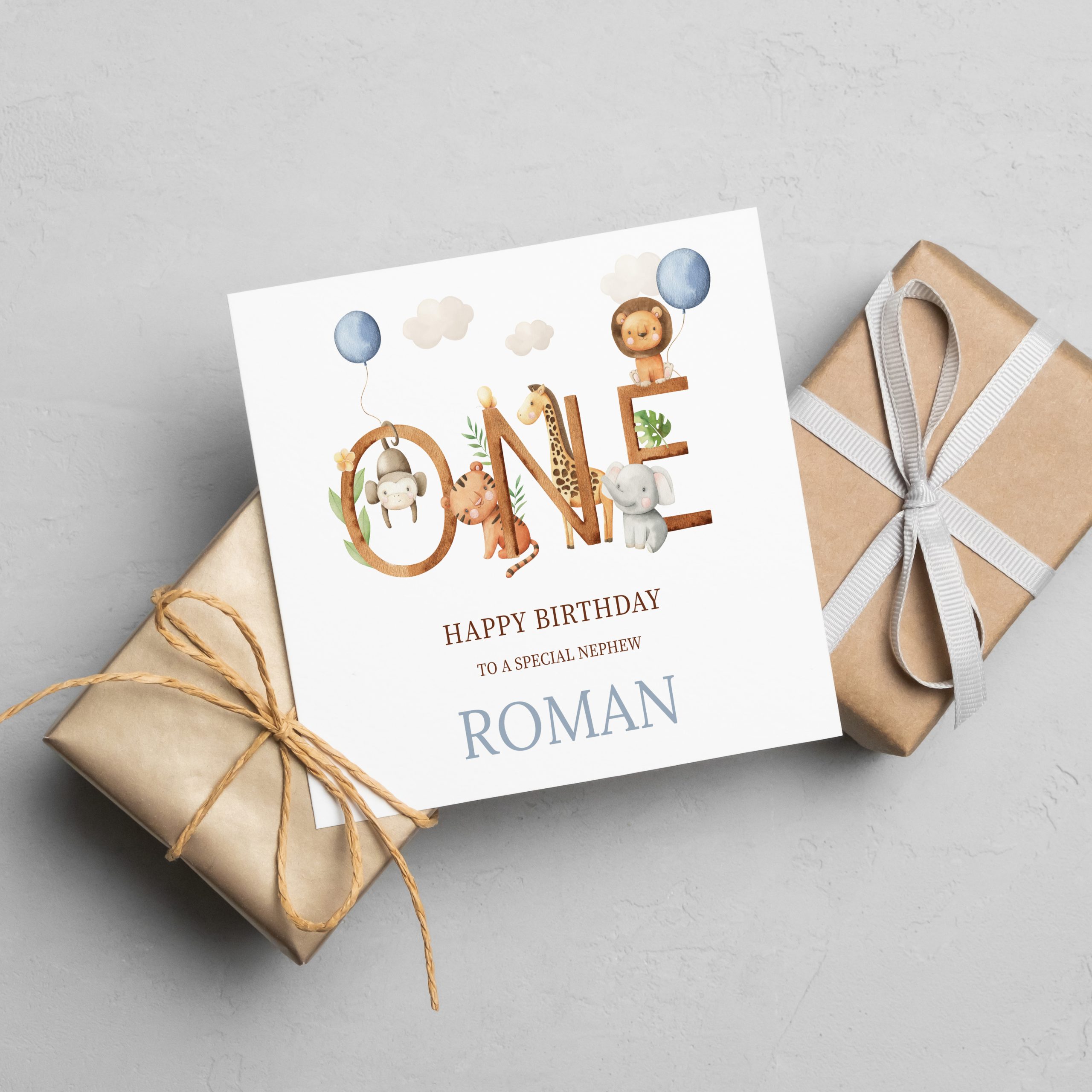 Personalised Safari Birthday Card
