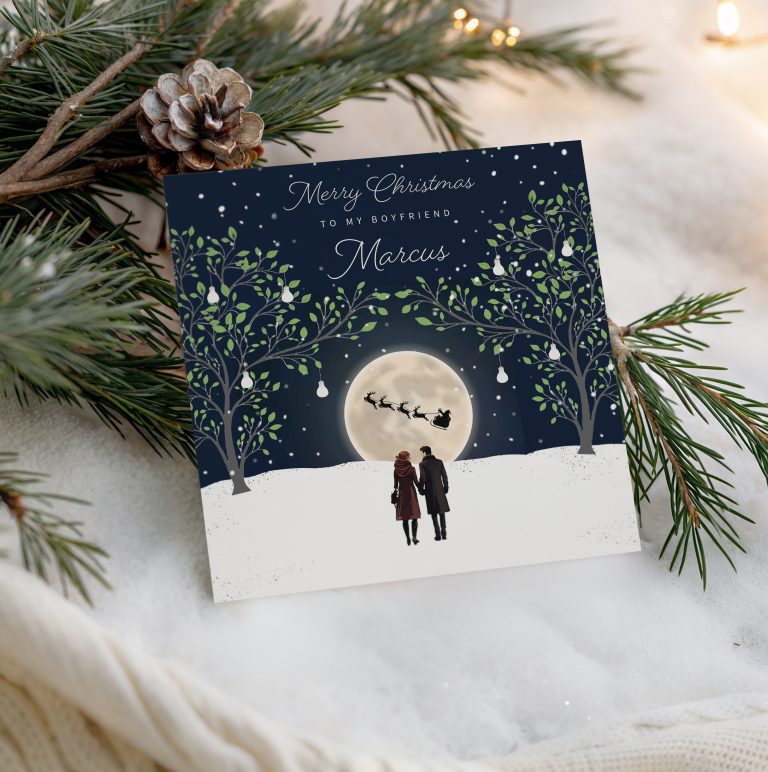 Personalised Christmas Card For Couples