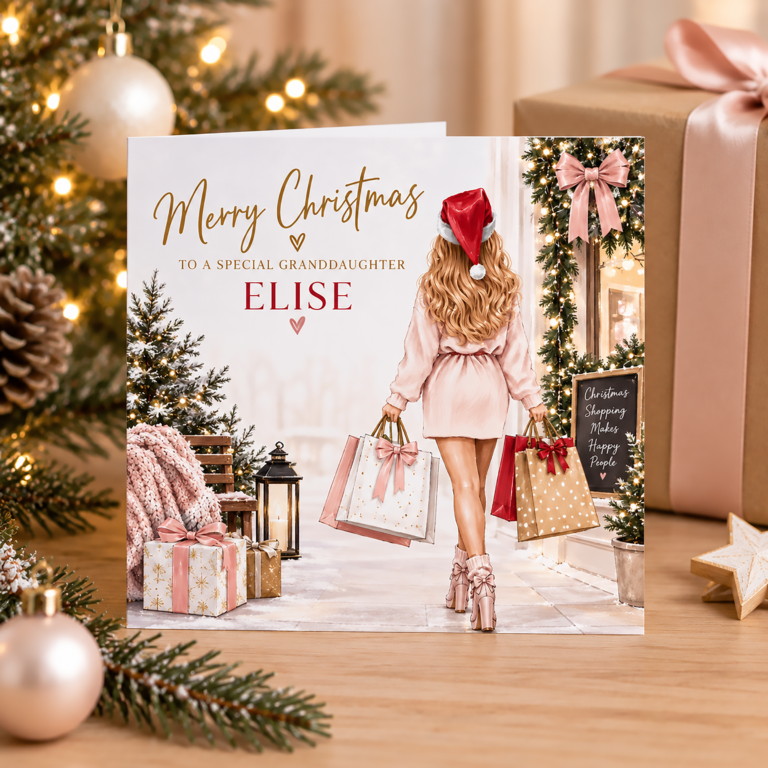 Personalised Christmas Shopping Card for Her