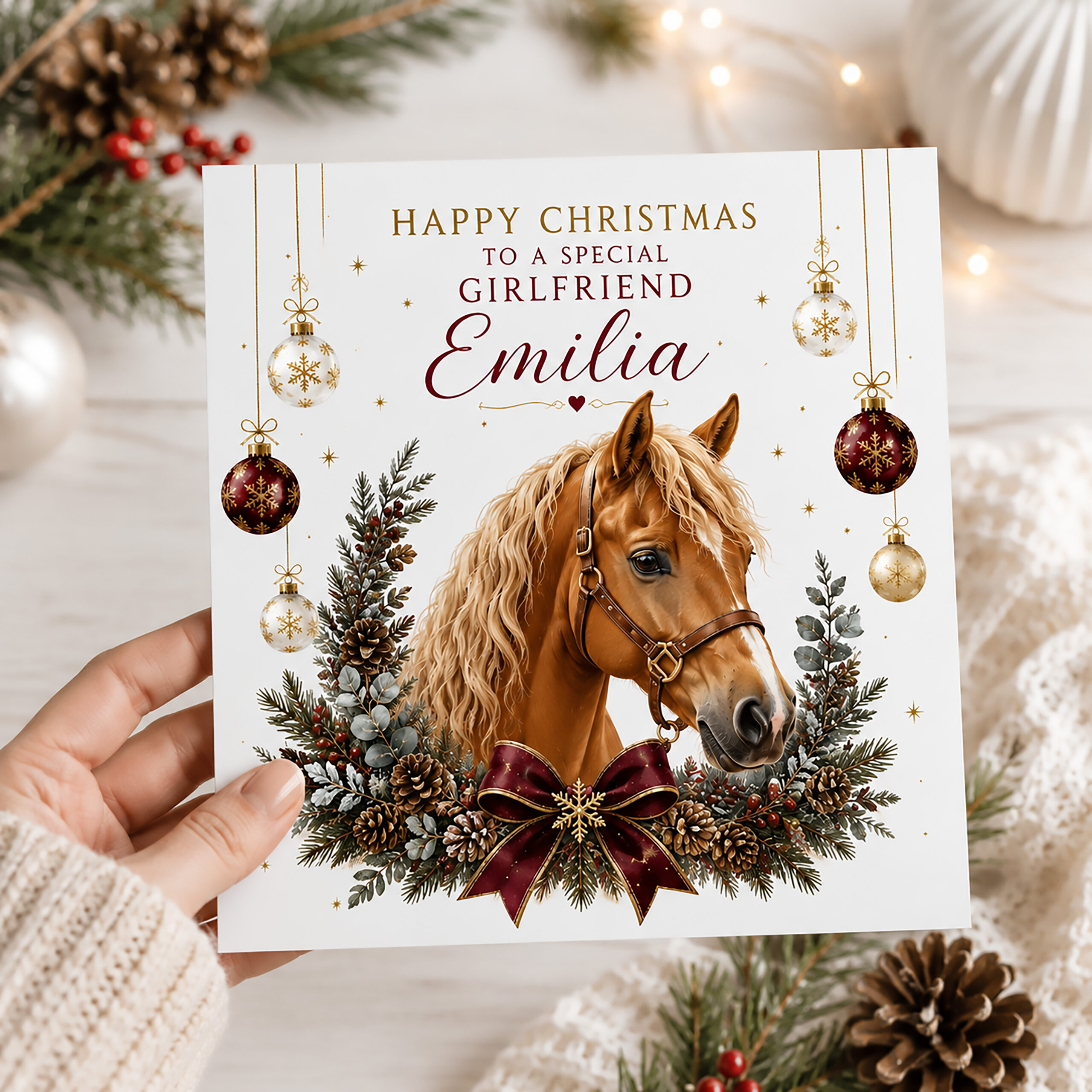 Horse Lover Christmas Card for Girls