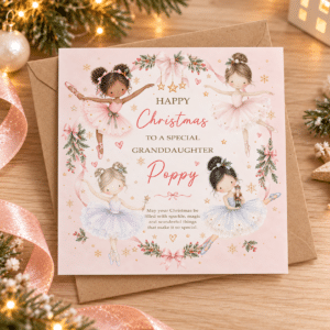 Personalised Christmas Ballet Card for Daughter