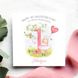 Ballerina 1st Valentine's Square Card
