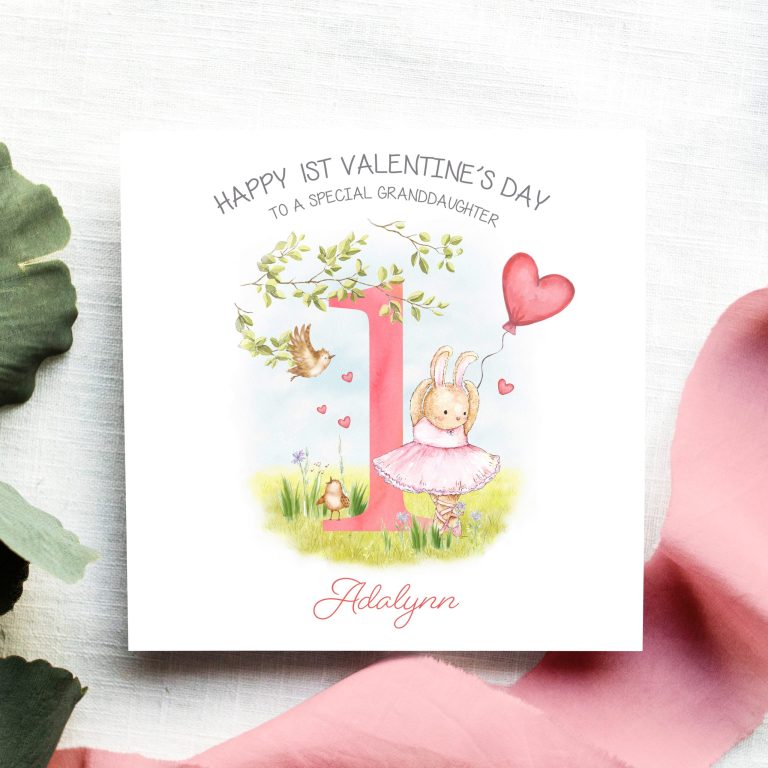 Handmade Valentines Card  “1st Valentine Ballerina”