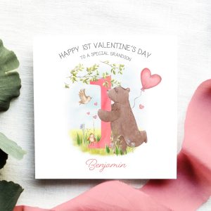 Bear 1st Valentine's Square Card