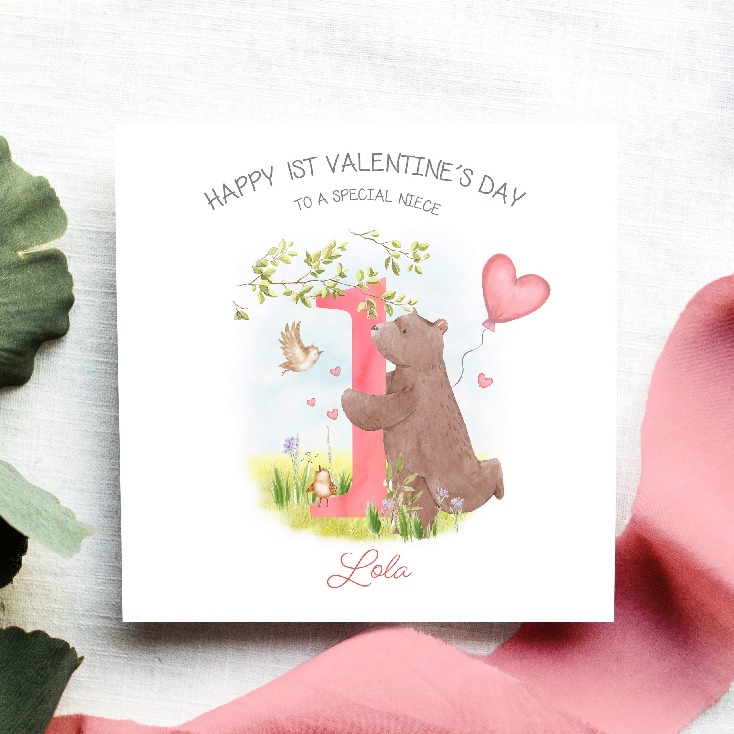 Bear 1st Valentine's Square Card