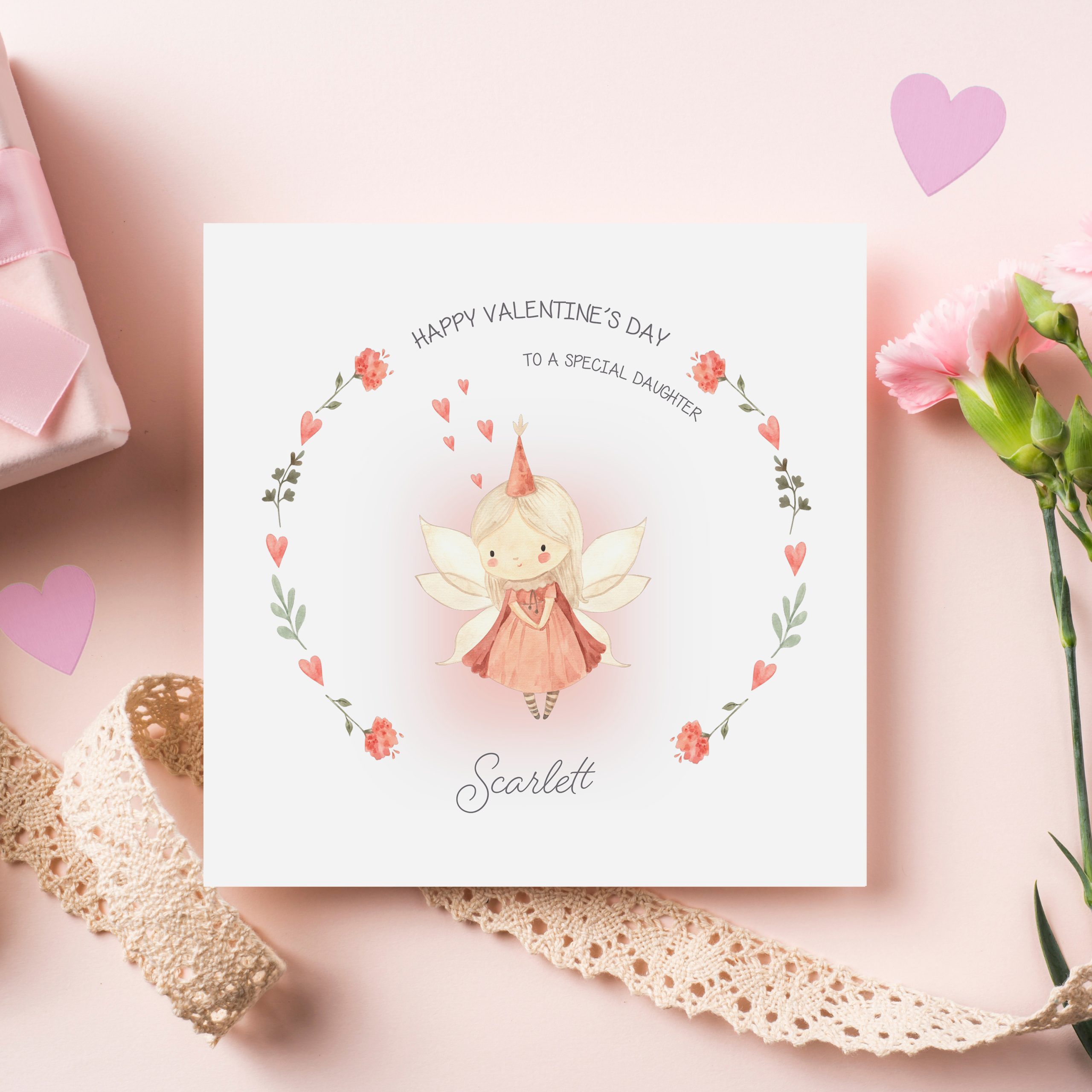 Personalised Valentine's Fairy Card