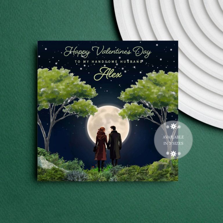 Handmade Valentines Card  “Moon”