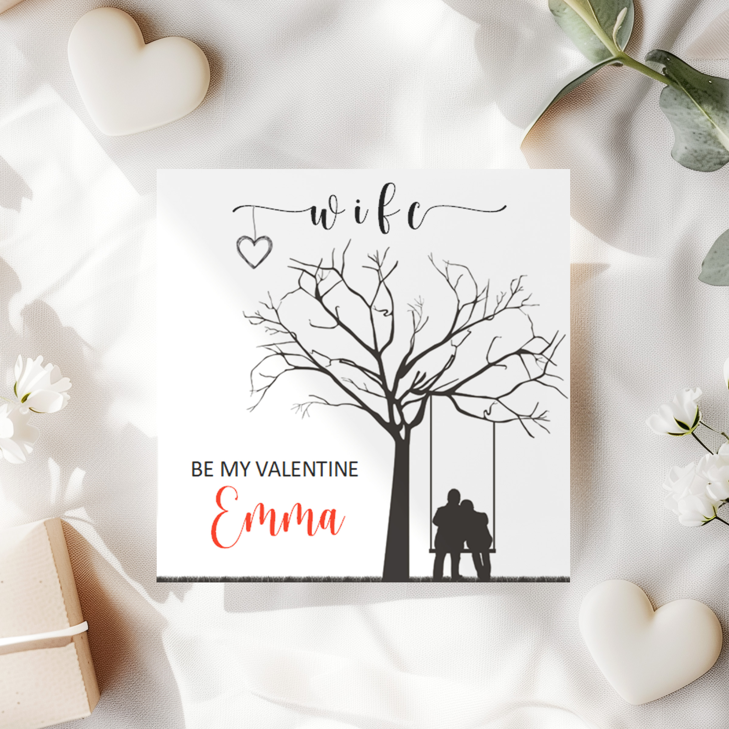 Valentine's Couple On Swing