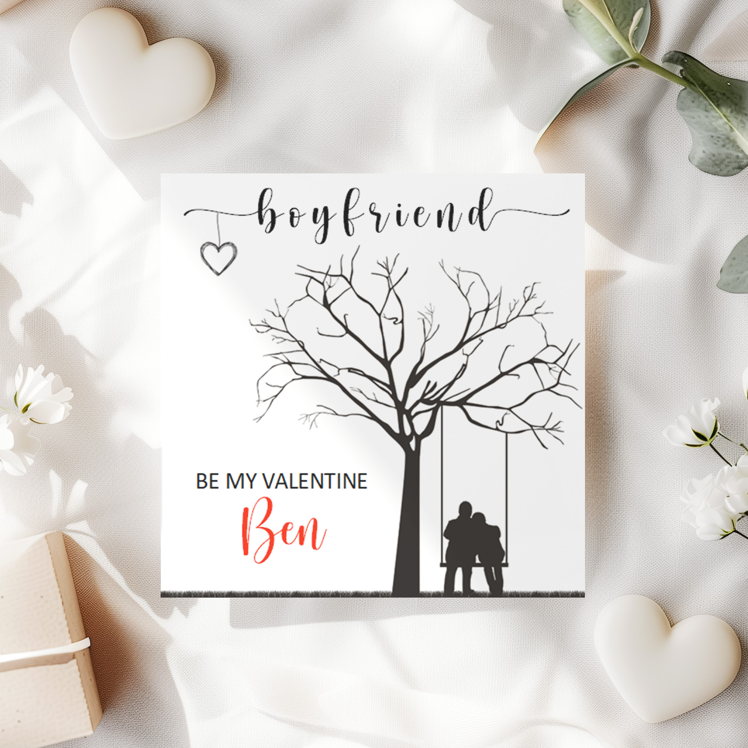 Valentine's Couple On Swing