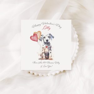 Valentine's Dalmatian Square Card
