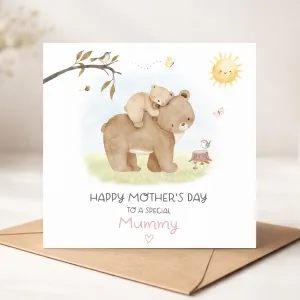 Mother's Day Bears Mummy and Baby Card