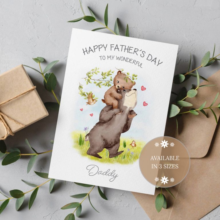 Handmade Father’s Day Card ‘Daddy and Baby Bear’