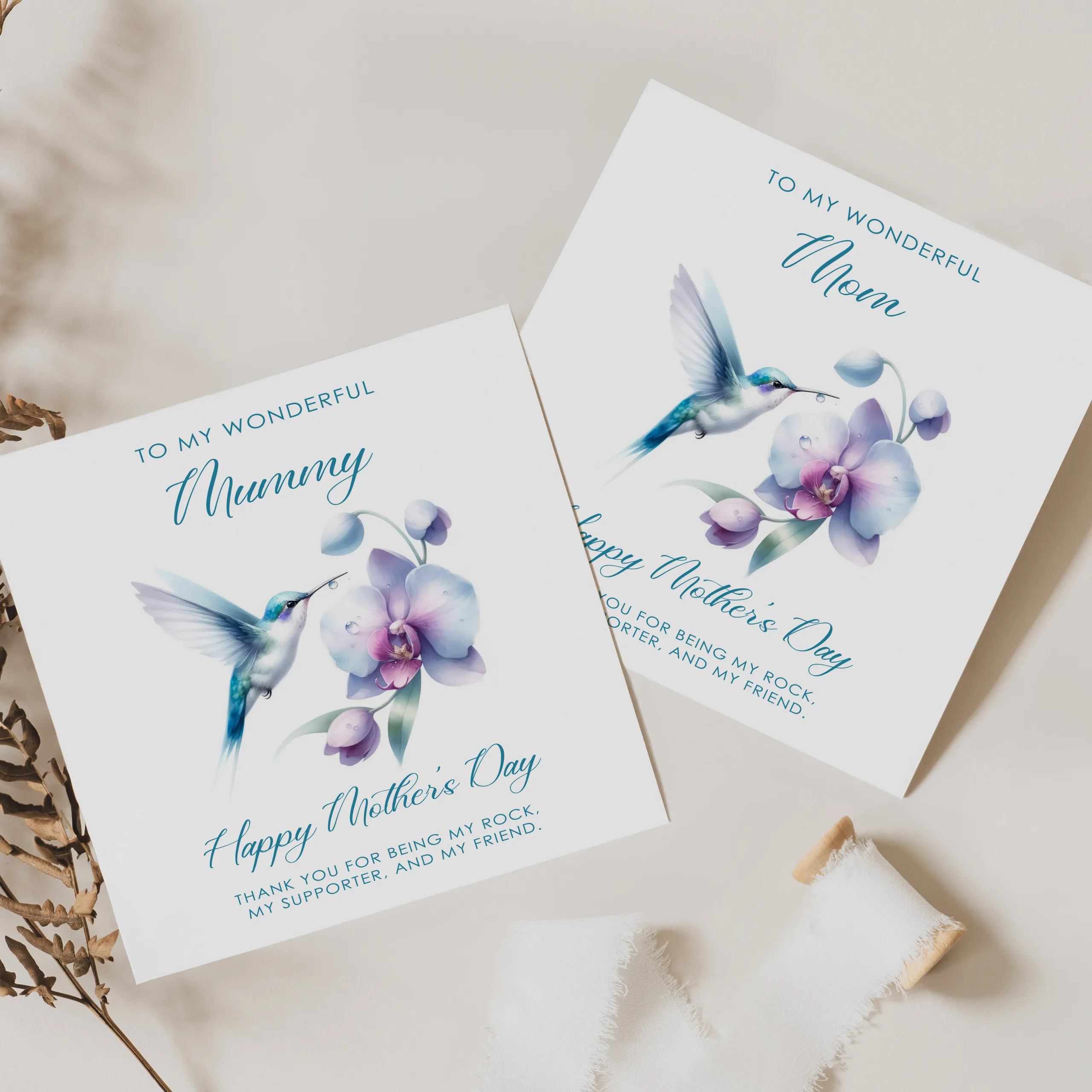 Personalised Mother's Day Humming Bird Card
