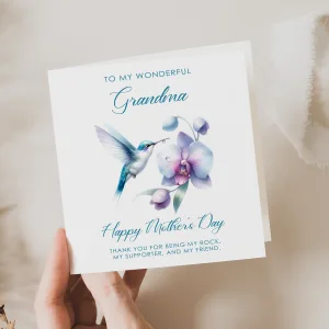 Personalised Mother's Day Humming Bird Card