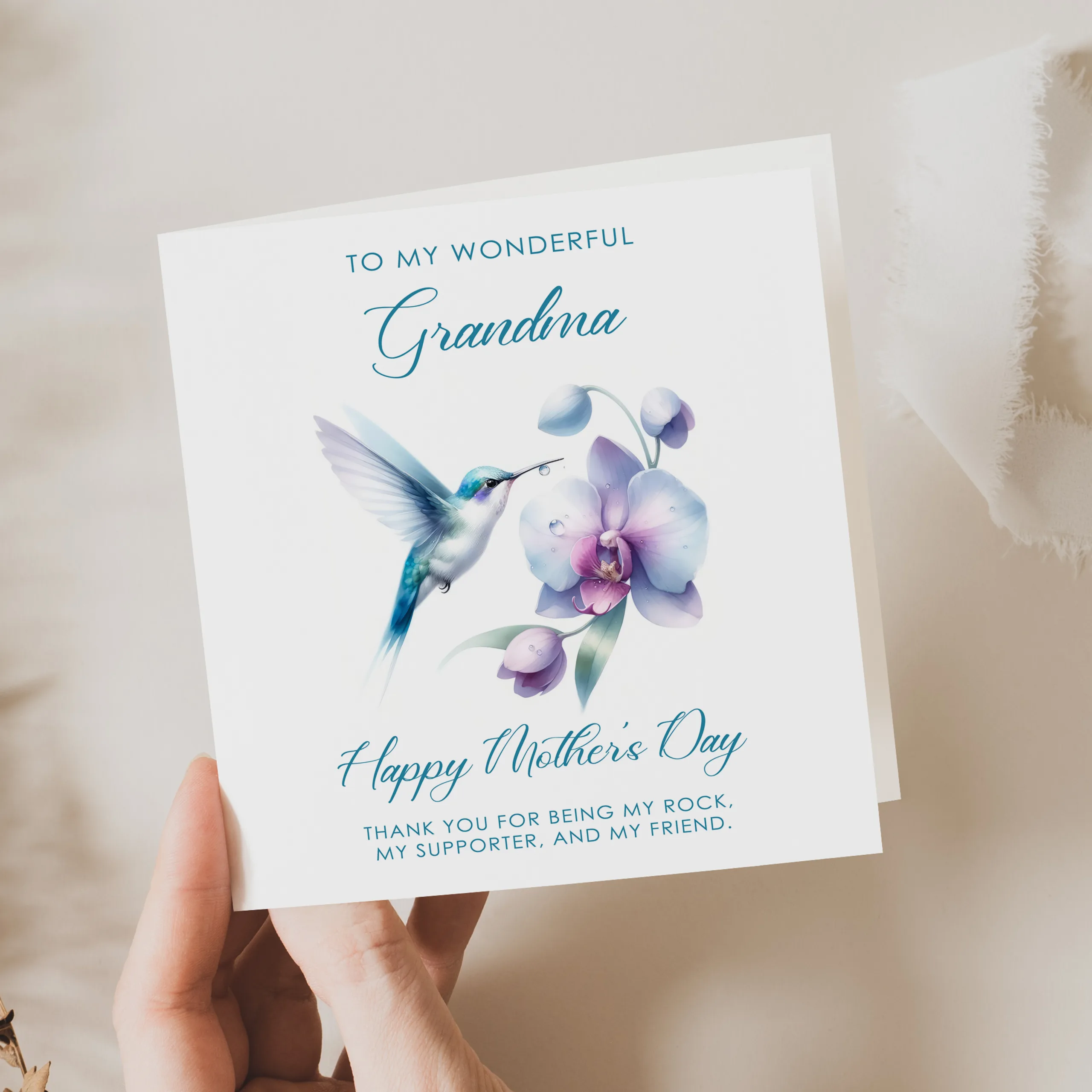 Personalised Mother's Day Humming Bird Card
