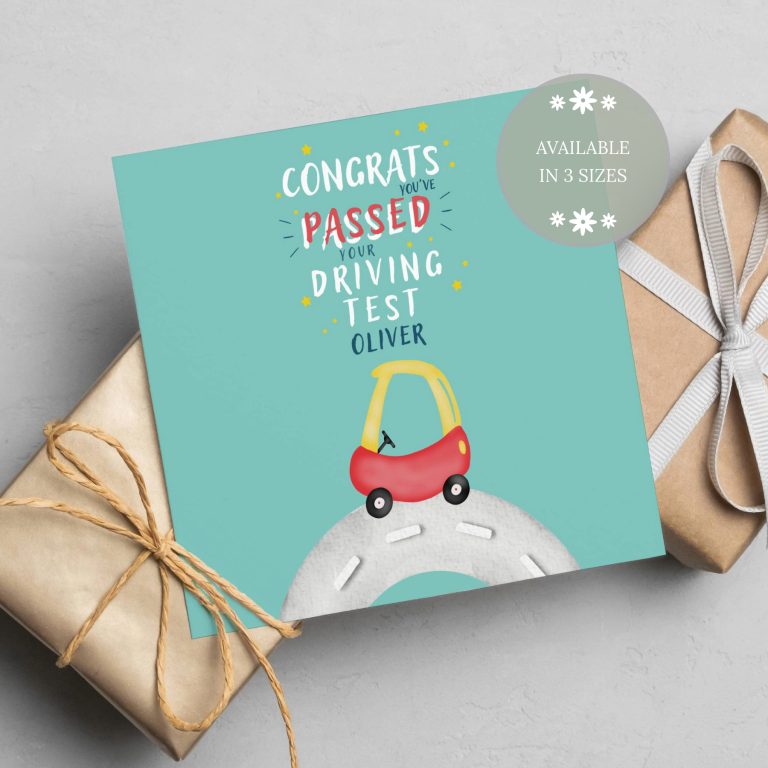 Handmade Congratulations Passing Driving Test Card ‘Little Tikes’