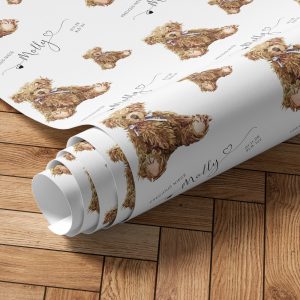 Personalised New Baby Teddy Wrapping Paper