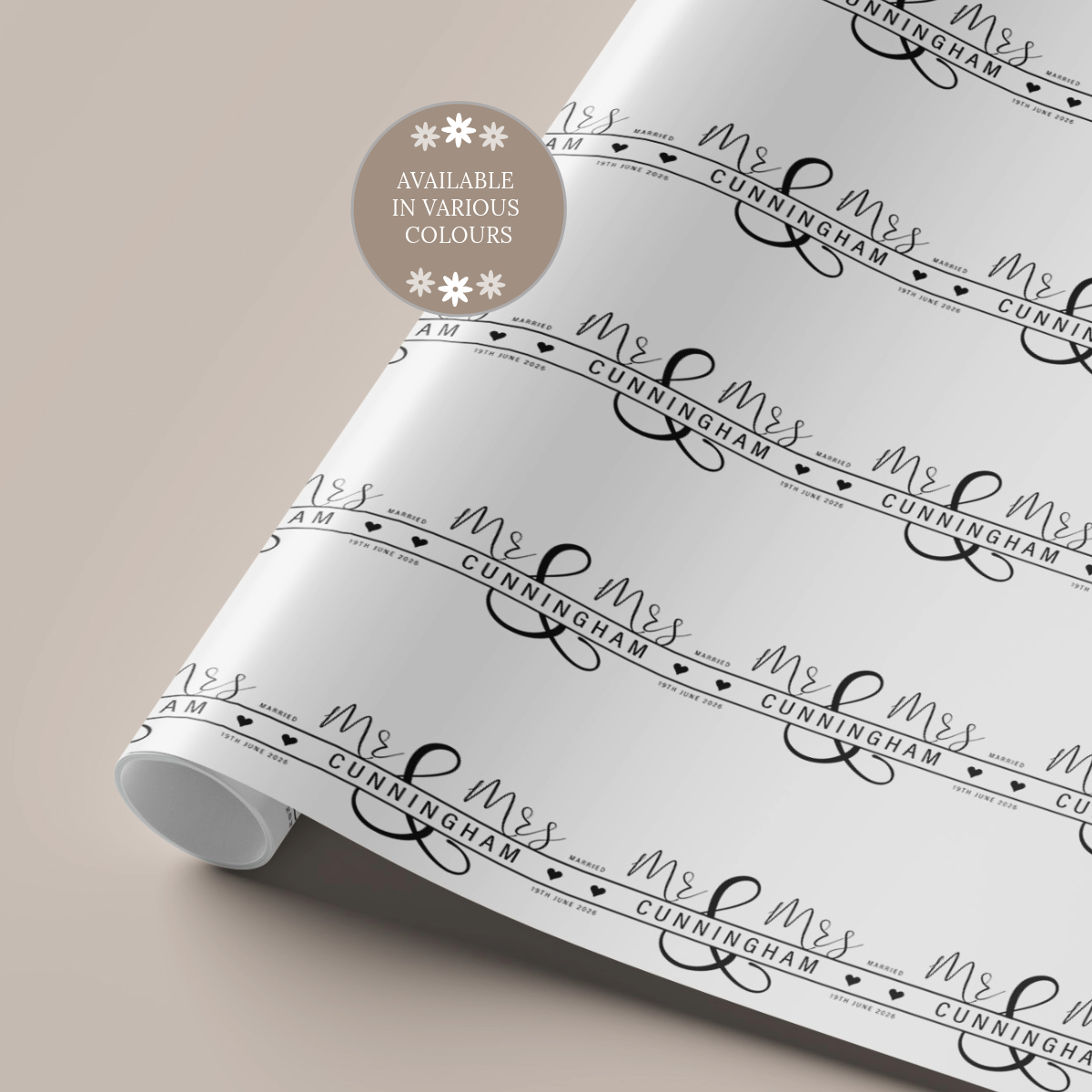 Wedding Surname Gift Wrap image 2