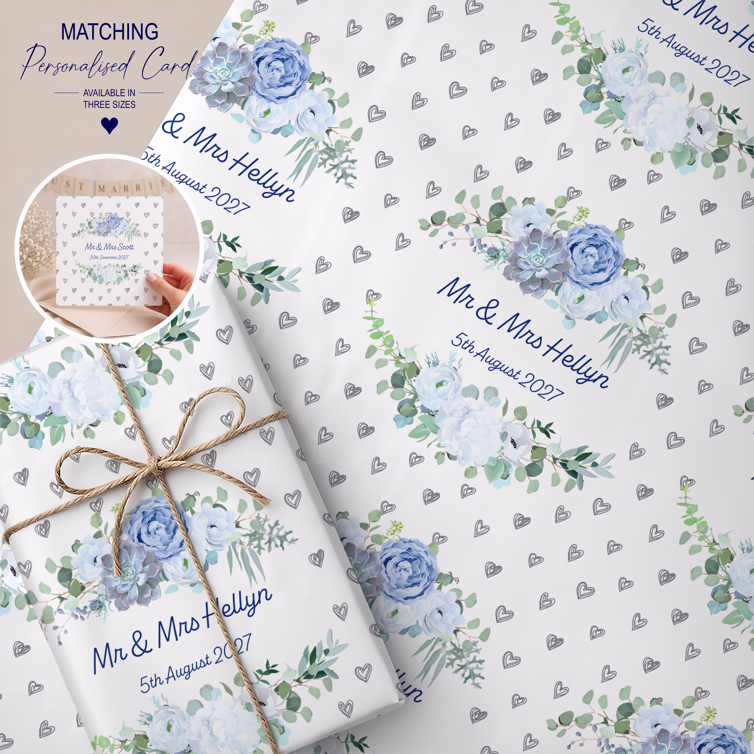 Personalised Wedding Gift Wrapping Paper