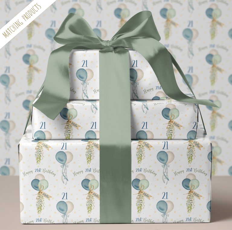 Personalised Birthday Balloons Gift Wrapping Paper