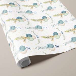 Boho Balloon Birthday Gift Wrapping Paper
