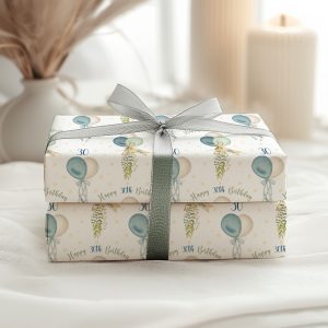 Birthday Boho Balloons Wrapping Paper 3